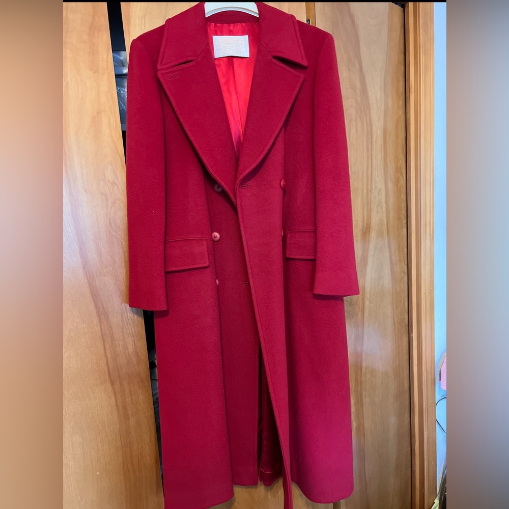 Pendleton Red Long Wool Coat Size  12